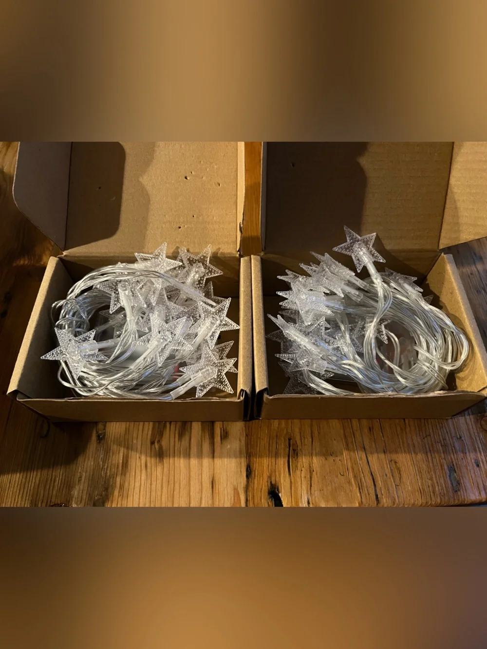 Star Fairy String Lights in Warm White Battery Operated Set of 2 Strings
